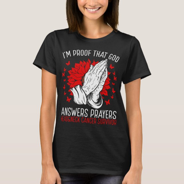 T-shirt Head&Neck Cancer Awareness God Cancer Survivor (Devant)