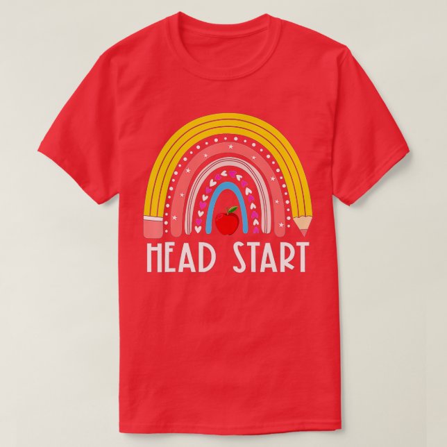 T-shirt Head Start Rainbow Headstart Enseignant Premier Jo (Design devant)