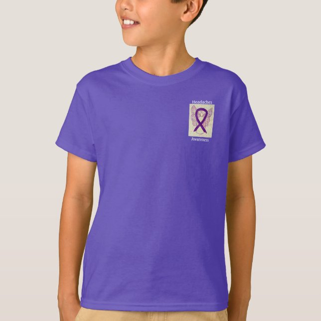 T-shirt Headaches Sensibilisation Ruban Angel Tee personna (Devant)