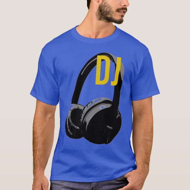 T-shirt Headphone Pop Art DJ Disc Jockey Retro (Devant)