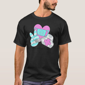 T-shirt Healthcare Worker Peace Love Nursing Hippie Nurse 