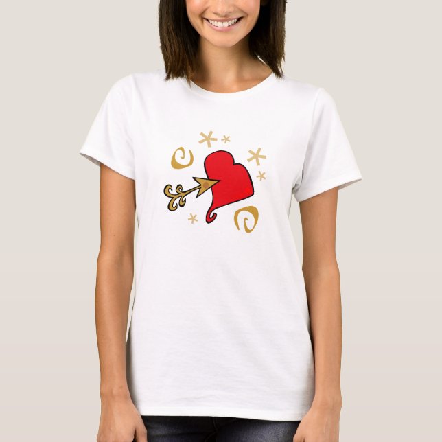 T-shirt Heart and Arrow Valentine's Day (Devant)