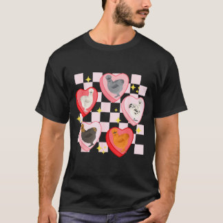 T-shirt Heart Candy Silkie Chicken Valentine Farmer Animal