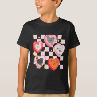 T-shirt Heart Candy Silkie Chicken Valentine Farmer Animal