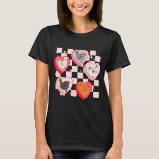 T-shirt Heart Candy Silkie Chicken Valentine Farmer Animal