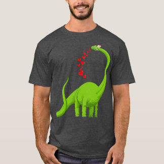 T-shirt Heart Dinosaur Brachiosaurus Cute Valentines Jour