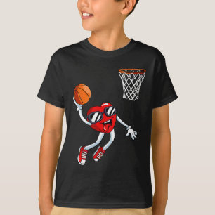 T-shirt Heart Dunk Bysketbyll Joueur Valentines Day Love S