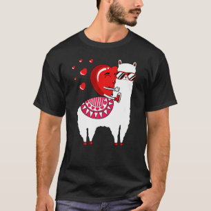 T-shirt Heart équitation Llama Valentines Day Alpaca Anima