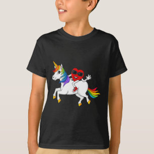 T-shirt Heart équitation Unicorn Valentine's Day Fun Girls