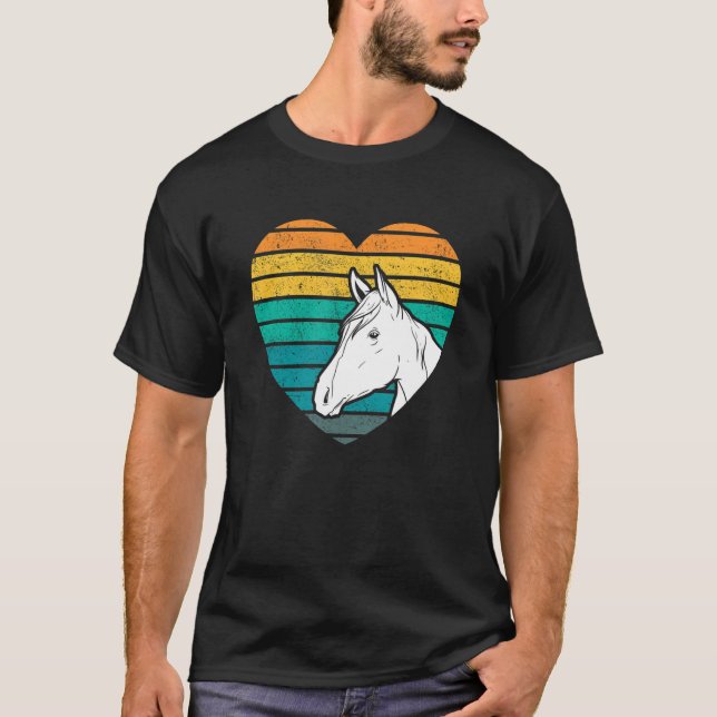 T-shirt Heart Graphic Horse Lover Chevaux équestres (Devant)