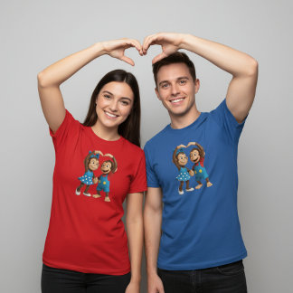 T-Shirt Heart Hands Monkeys - Sweet Mimo & Zina