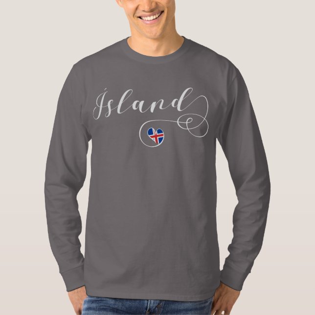 T-shirt Heart Islande Tee - shirt, Ísland (Devant)