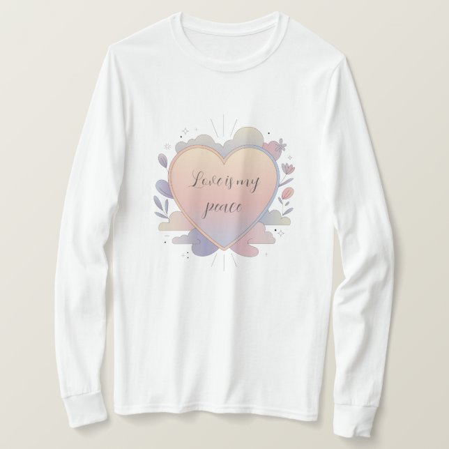 T-shirt Heart Pastel Illustration (Design devant)