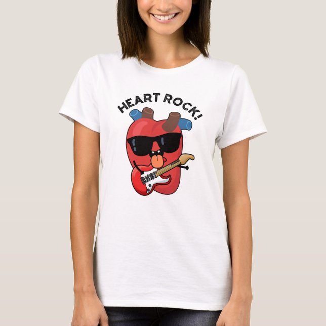 T-shirt Heart Rock Funny Music Pun (Devant)