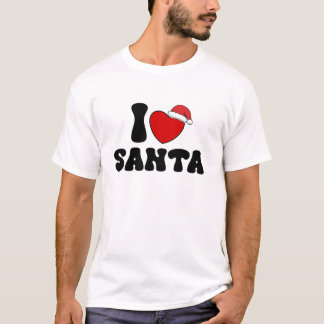 T-shirt Heart Santa Christmas Santa Hat