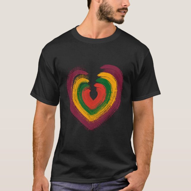 T-shirt HEART Special Personnalisable Black Tourist (Devant)