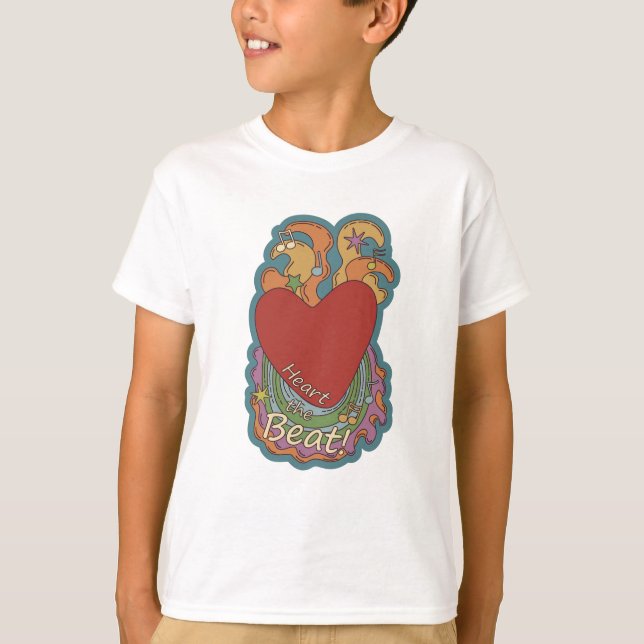 T-shirt Heart the Beat Doodles pour les mélomanes (Devant)