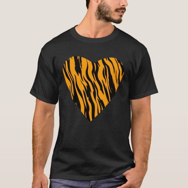T-shirt Heart Tiger Cheetah Leopard Print (Devant)