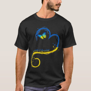 T-shirt Heart Ukraine Butterfly Ukrainian Flag I