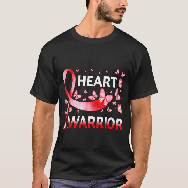 T-shirt Heart Warrior Butterfly Heart Disease Awareness  (Devant)