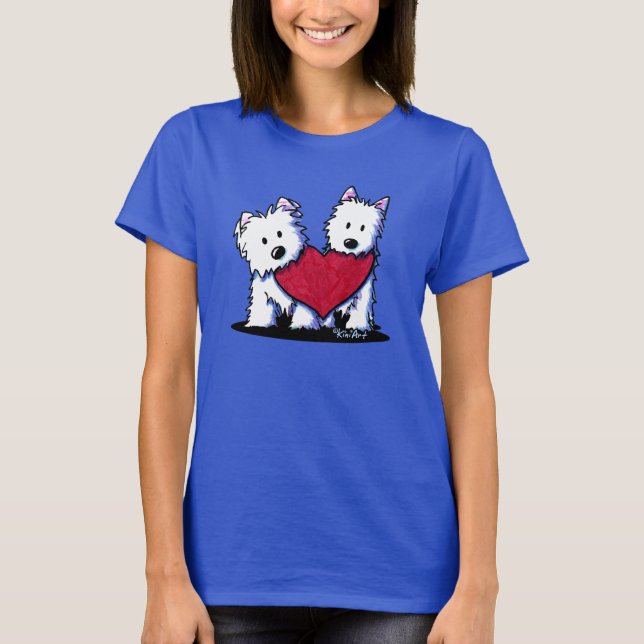 T-shirt Heart Westie Terrier Terrier (Devant)