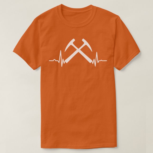 T-shirt Heartbeat Double Rock Hammers Géologie Rockhound (Design devant)
