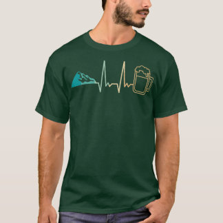T-shirt Heartbeat Mounts et Beer Beer Mug Drôle cadeau
