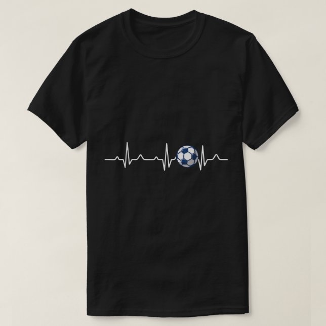T-shirt Heartbeat Soccer Lover Gift  (Design devant)
