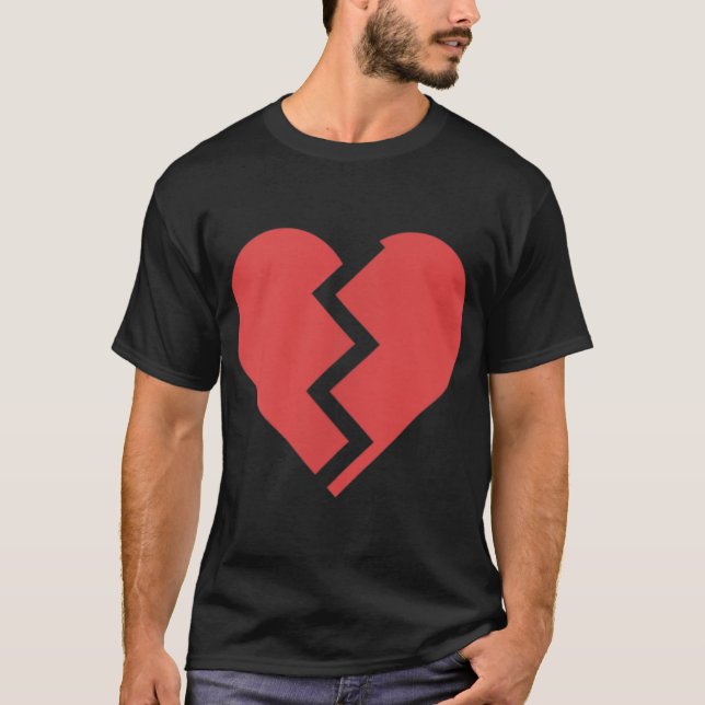 T-shirt Heartbreak Broken Heart Graphic Print Chic Stylish (Devant)