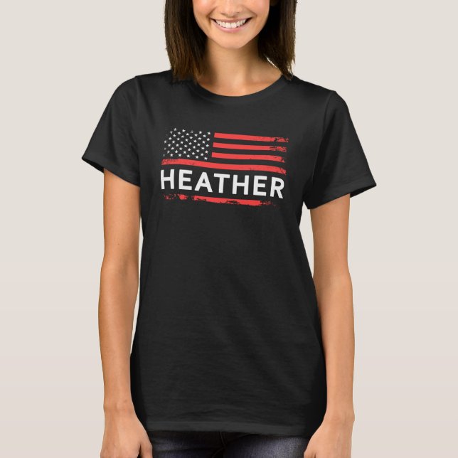 T-SHIRT HEATHER AMERICAN FLAG  FOR HEATHER (Devant)