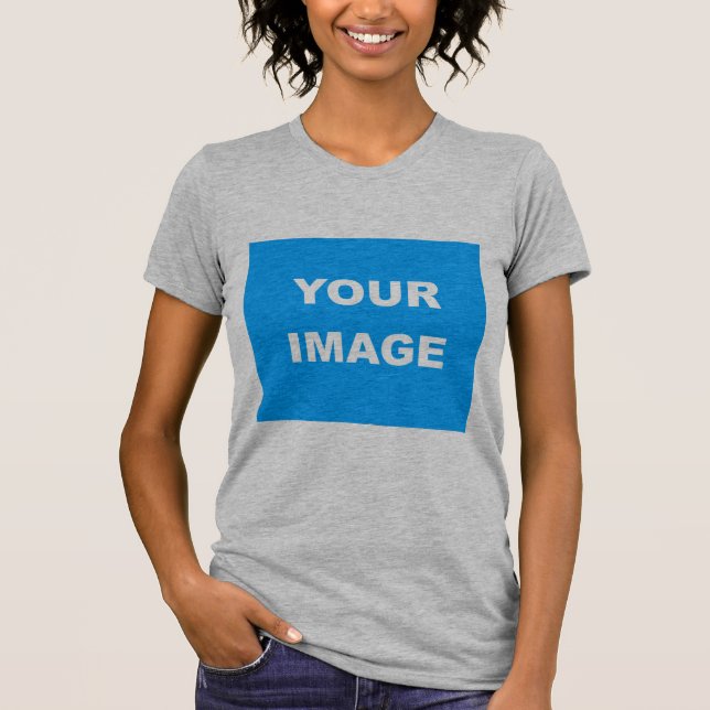T-shirt Heather Grey Ajouter Votre Image Photo Logo (Devant)