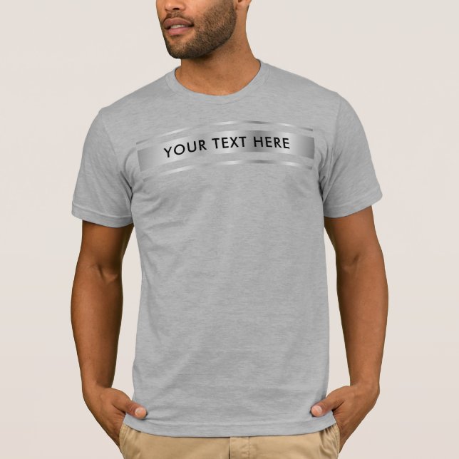T-shirt Heather Grey Silver Look Modèle personnalisé (Devant)