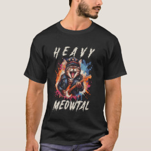 T-shirt Heavy Meowtal - Drôle de Chat & Métal Lourdingue