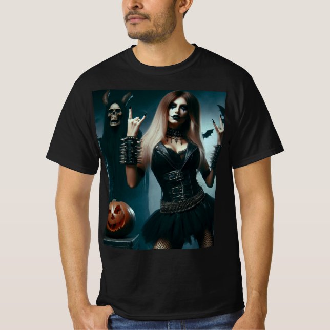 T-shirt Heavy metal en Halloween (Devant)