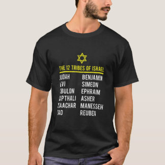 T-shirt Hébreu Israélite T 12 Tribus D'Israël Yah