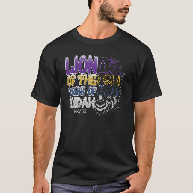 T-shirt Hébreu Israelite Vêtements Pour Femmes Lion Tribe  (Devant)