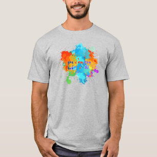 T-shirt Hébreu "Shalom" avec Arrière - plan de Peinture