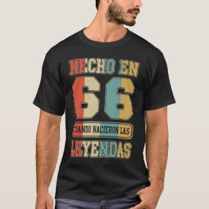 T-shirt Hecho En 1966 Espagnol Cumpleaños 57e anniversaire