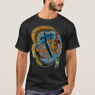 T-shirt Heckel Discus Cichlid Aquarium Poissons Garder Aqu
