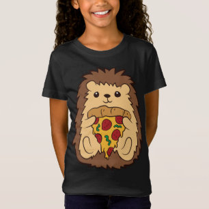 T-Shirt Hedgehog Manger Pizza Fast Food Pizza Hedgehog