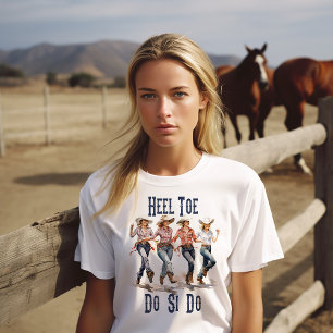 T-shirt Heel Toe Line Dancing T=Chemise