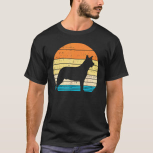 T-shirt Heeler Australian Cattle Dog Rétro Bleu Rouge Anim