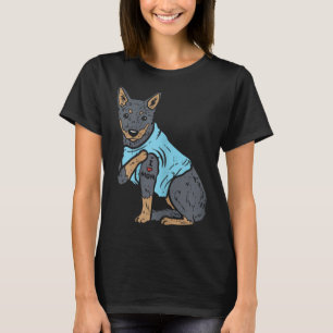 T-shirt Heeler I Love Maman Animal Animal Animal Pet Rouge