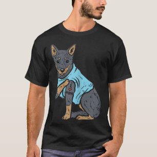 T-shirt Heeler I Love Maman Animal Animal Animal Pet Rouge