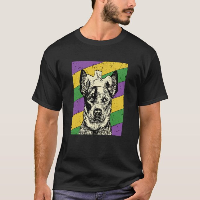 T-shirt Heeler Jester Mardi Gras Dog Mom or Dad (Devant)