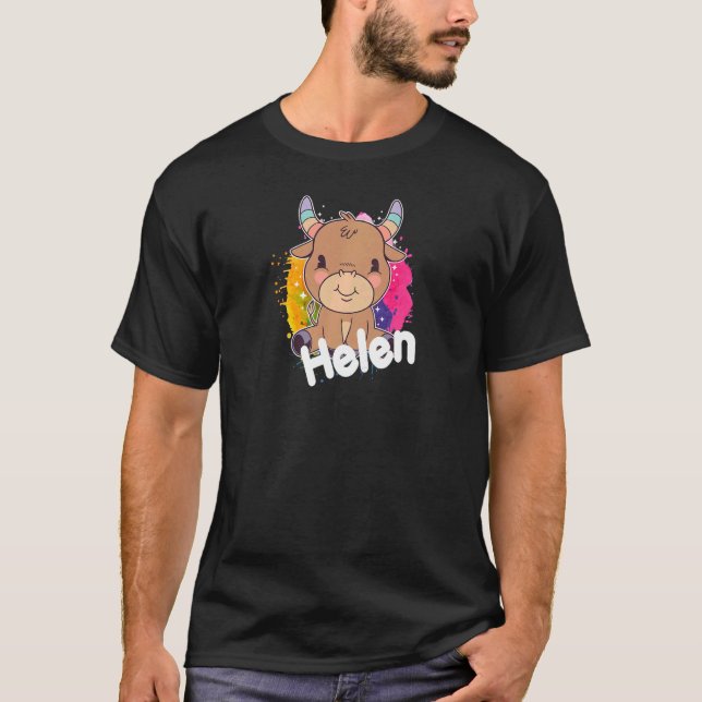 T-shirt HELEN Belle fille nom avec adorable petite Co (Devant)