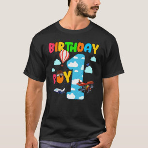 T-shirt Hélicoptère 1er anniversaire Boy Avion Avion Pilot