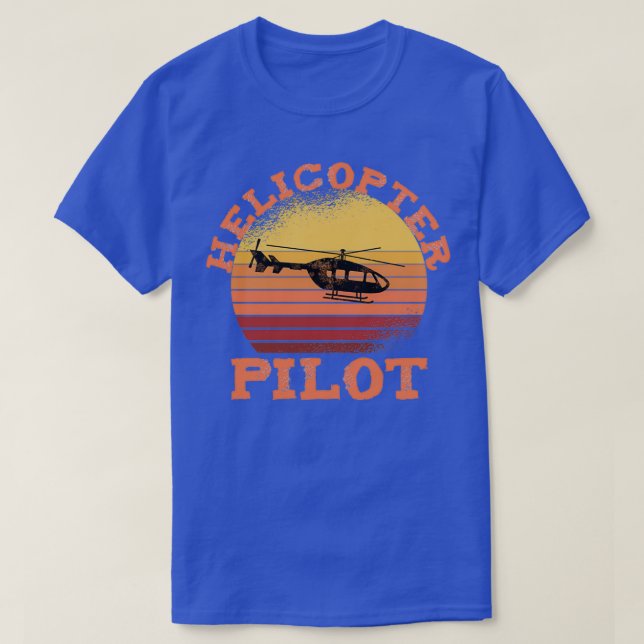 T-shirt Hélicoptère à la mode Retro Look (Design devant)
