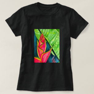 T-shirt Hélicoptère aquarelle fleur tropicale