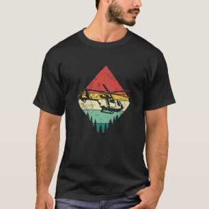 T-shirt Hélicoptère Aviateur Vintage Rétro